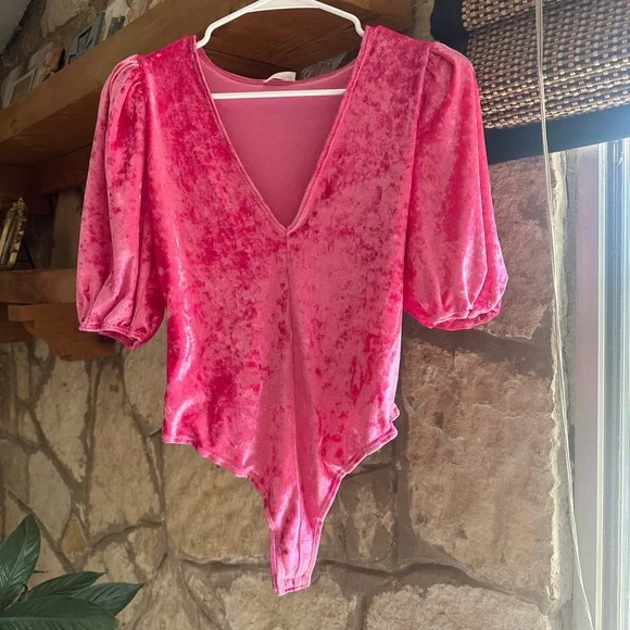 Free People REVOLVE Don't You Wish Bodysuit in Pink size S - Picture 3 of 4